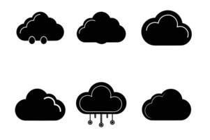 Weather forecast glyph icons set vector