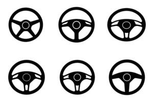 Steering wheel icon set vector