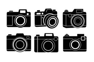 Camera icon set on isolated vector