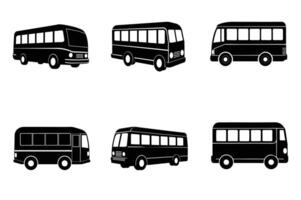 Set of different bus or van symbols vector