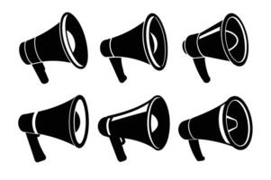 Megaphone line art creative concept voice projection vector