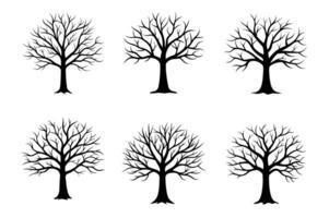 Set of Black Trees without Leaves vector