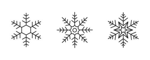Snowflake icon. Snowflake line symbol. Snowflake winter Icon set. Editable stroke vector
