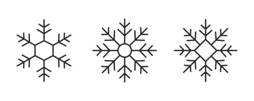 Set of snowflake icon. Snowflakes Icons. Winter Icon. Snow or Snowflake symbol. Editable stroke vector