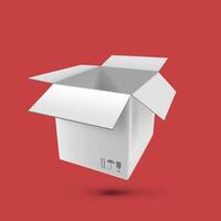 White Paper open carton Box Mockup Design Background vector