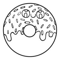 a donut with eyes and a smile on it vector