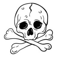 a skull and crossbones coloring page vector
