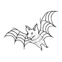 a bat with wings and a web on its back vector
