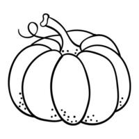 a pumpkin is drawn in black and white on a white background vector