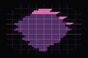Abstract Pixelated Form with Magenta Highlights. vector