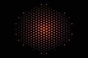 Abstract Orange Dot Pattern on Black Background. vector