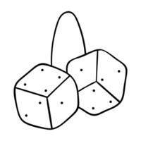 dice game with two dice and a bag of chips vector
