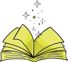 an open magic book vector