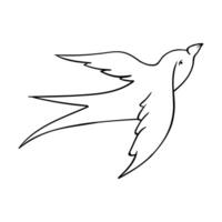 a drawing of a bird flying in the air vector