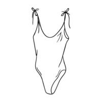 a drawing of a swimsuit with a bow on the back vector