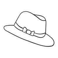 a hat with a bow on it is shown in this drawing vector