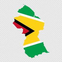 Guyana map silhouette with flag. vector