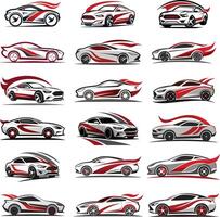 Minimalist Automotive Logo with Sleek Car Elements and Bold Colors Representing Speed and Innovation. vector