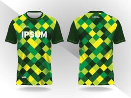 abstract squares green and yellow background and pattern for sport jersey design vector