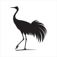 Heron Silhouette Graphic on White vector