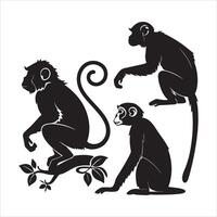 Minimalist Monkey Silhouette for Creative Projects vector