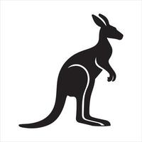 Editable Kangaroo Silhouette Design on White Background vector