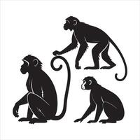 Monkey Silhouette Illustration in EPS 10 Format vector