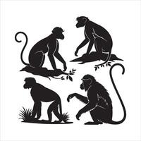High-Quality Monkey Silhouette Clean and Versatile vector