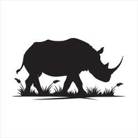 High-Quality Rhino Silhouette Illustration for Digital Use vector