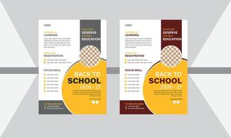 different layout education flyer design template vector