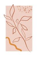 Minimalist digital artwork showcasing a simple botanical theme with organic shapes and soft earth tones, perfect for modern decor ideas or design inspiration. vector