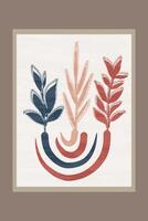 Abstract Botanical Illustration with Earth-Tone Leaves in Rustic Style, with complementary shapes and neutral background, ideal as decorative or design inspiration material. vector