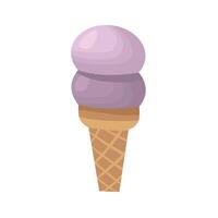 Blueberry ice cone. Ice cream element. Gelato ice cream. Ice cream store. Cute ice cream. vector