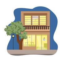 Modern architecture. Store building. Restaurant building. European building. Luxury building. vector