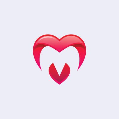 A stylized heart logo template, perfect for brand identity