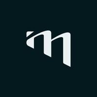 Bold and stylized capital letter M graphic design element. vector