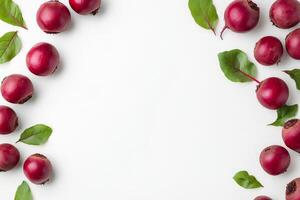Freshly cut beetroot slices arranged with green leaves on a light background photo