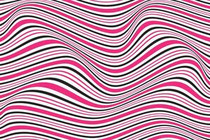 simple abstract black pink color wavy distort line pattern a pink and black striped background with a pattern of stripes vector