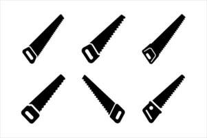 Simple Black Saw Icons Set vector