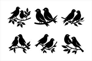 birds on branches, perfect for design elements vector