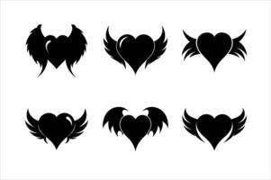 Heart Designs with Wings vector