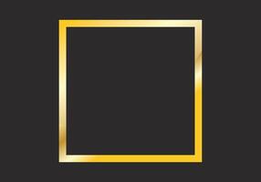 Golden frame isolated on black background vector