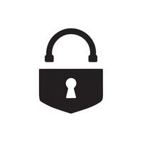 A security padlock icon silhouette on white background vector