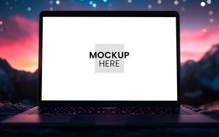 Modern editable laptop display mockup, ideal for branding presentations psd