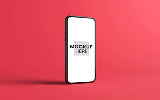Minimal phone mockup design, high-quality blank screen, customizable template for branding psd