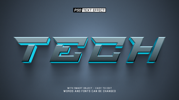 tech 3d text effect psd