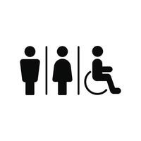 Toilet Restroom WC Sign Signboard. restroom sign, bathroom icon, toilet symbol. men and women wc sign. Male and female icon. water closet icon. vector