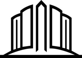 Modern Architectural Building Line Art Logo Icon Design vector
