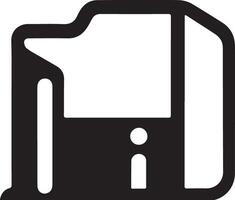 Simple Black and White Icon of a Data Storage Device vector