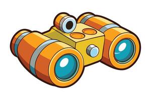 Cute style binoculars in vibrant colors, designed for kids' graphics, nature illustrations, or whimsical outdoor themed projects vector